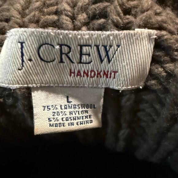J.Crew Handknit Lambswool & Cashmere Blend Sweater, Brown, Women's Large - Picture 5 of 6